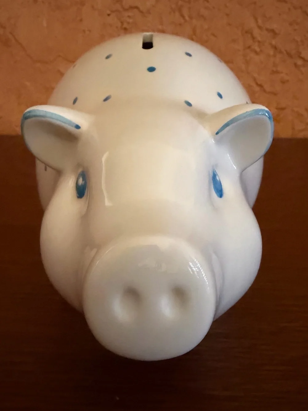 Tiffany & CO Authentic Ceramic Piggy Bank with light blue dots Great condition! - Picture 2 of 11